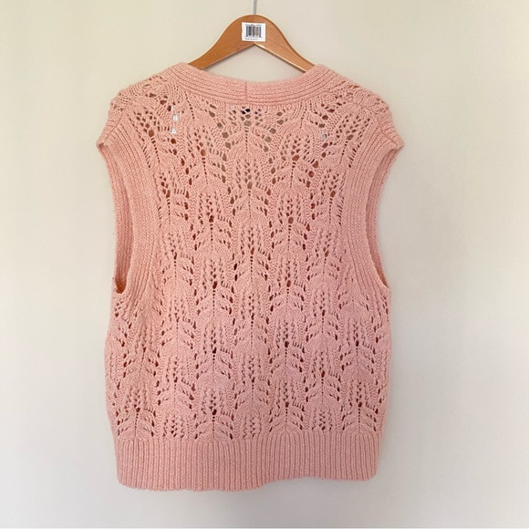 ZARA Jewel button knit vest cardigan sweater pink Sz S - Picture 6 of 13